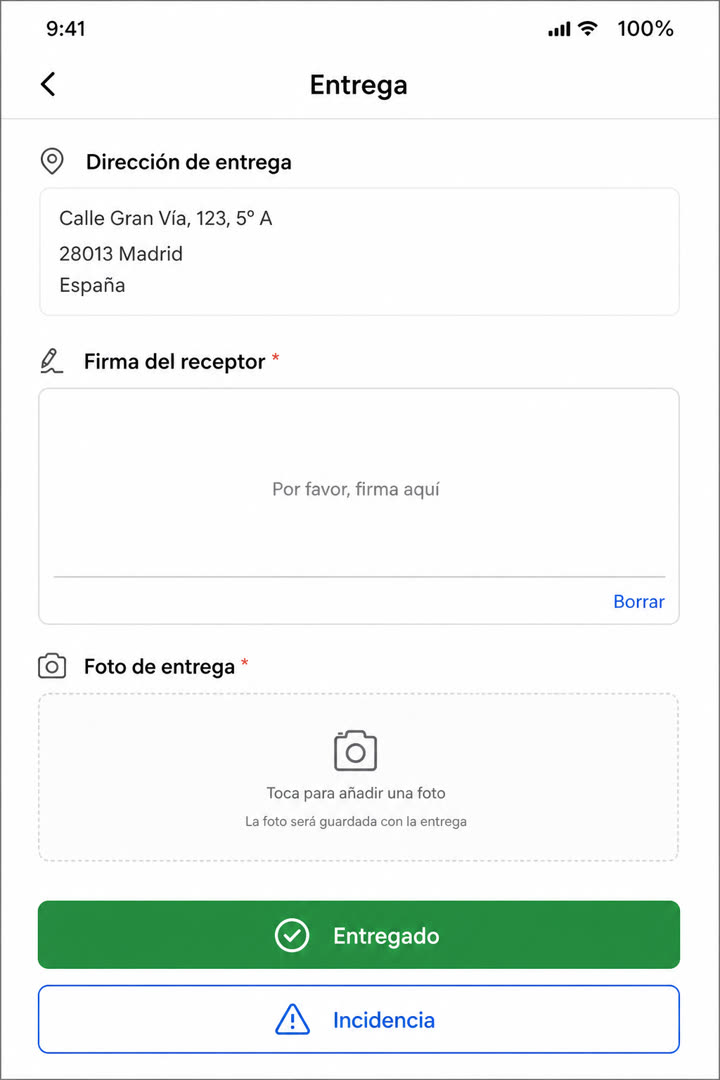 App figho — confirmación de entrega en terreno (Kits en vehículo alineados al despacho)