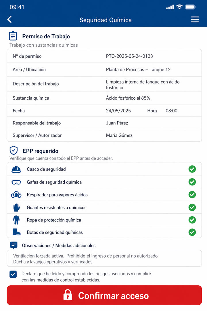App figho — captura de evidencia en planta (Inspecciones de equipos y rutas de ronda en planta)